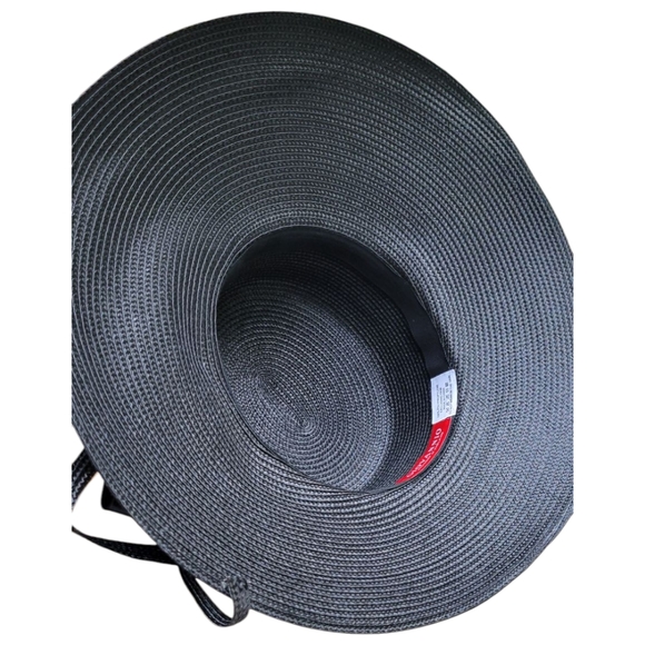 Vtg Giovannio Black Wide Brim Horse Derby Race/ Church Hat Made In England - Picture 4 of 7